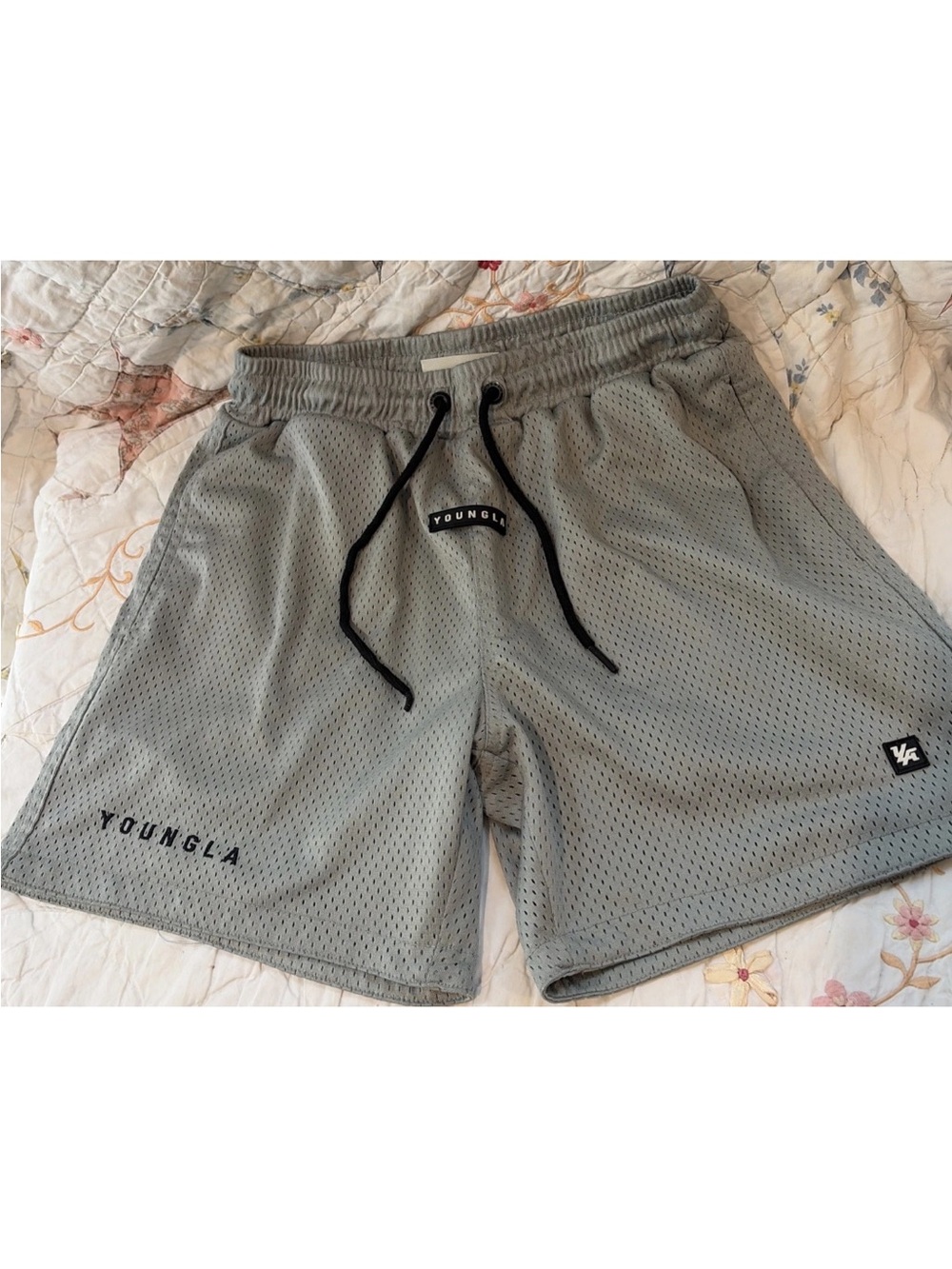YoungLA Men's Gray Mesh Athletic Shorts